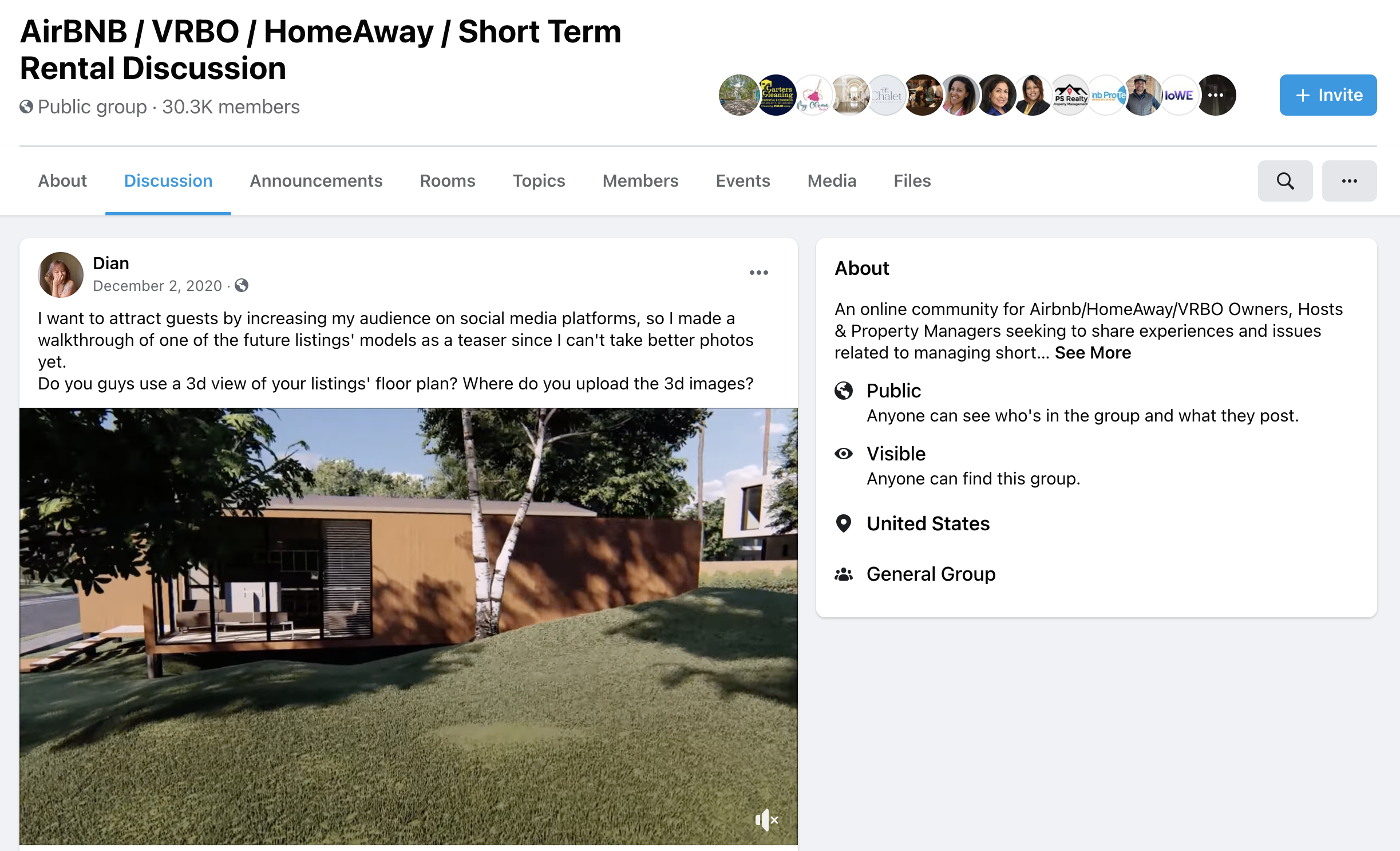screenshot of an airbnb host group on facebook, where hosts share tips and advice with each other